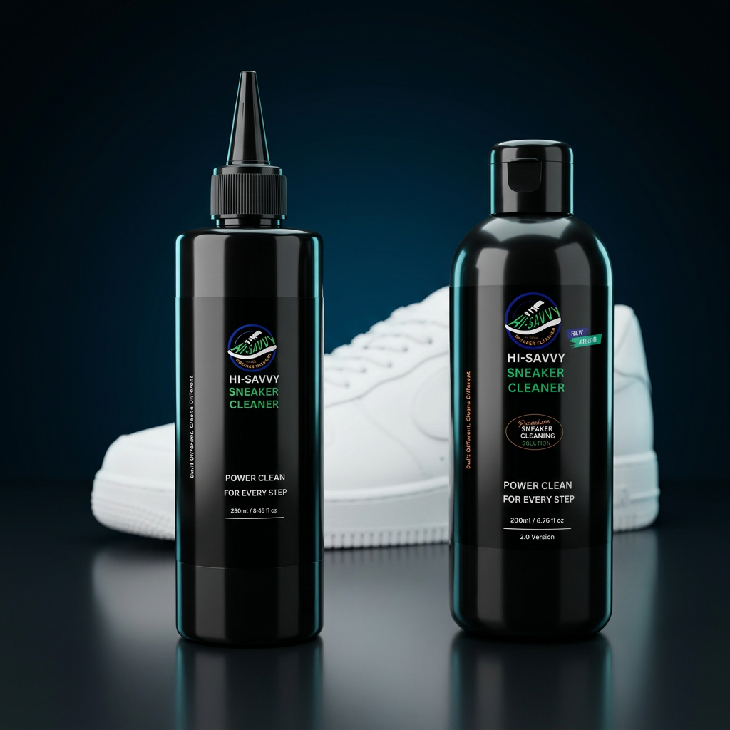 HI-SAVVY Sneaker Cleaner 250ml and Premium Plus 2.0 200ml bottles